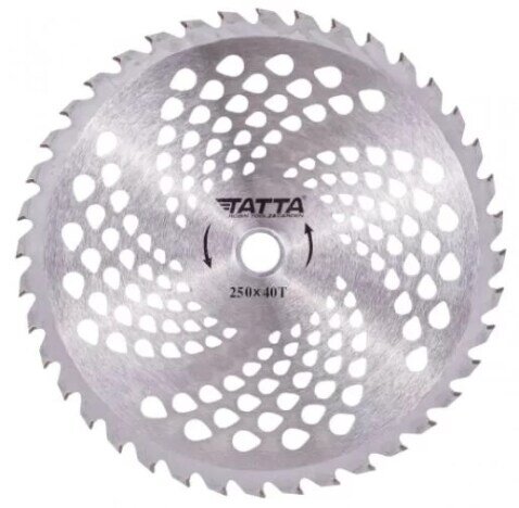 Disc motocoasa circular Tatta TT-1002, dinti vidia, 250x40T, pentru iarba