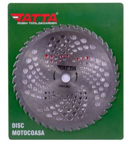 Disc motocoasa circular Tatta TT-1002, dinti vidia, 250x40T, pentru iarba